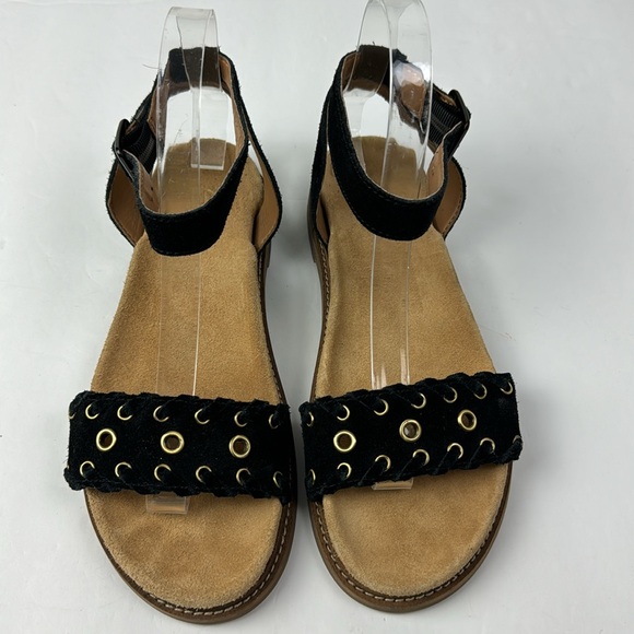 Clarks Women's Black Suede Corsio Amelia Sling Back Sandals size 7.5M flats boho - Picture 10 of 13